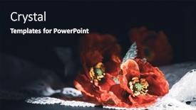  Presentation with poppies - PPT theme consisting of still-life-with-red-poppies background and a wine colored foreground