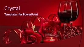  Presentation with wedding invitation card - PPT layouts having still-life-with-roses-red background and a black colored foreground