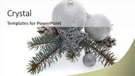  Presentation with year still life christmas - Audience pleasing PPT layouts consisting of still life with silver sparkling backdrop and a white colored foreground