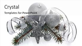  Presentation with year still life christmas - Presentation design featuring still life with silver sparkling background and a white colored foreground