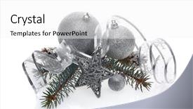  Presentation with year still life christmas - Cool new PPT theme with still life with silver sparkling backdrop and a white colored foreground