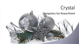  Presentation with year still life christmas - Beautiful PPT theme featuring still life with silver sparkling backdrop and a white colored foreground
