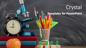  Presentation with children books - Presentation design featuring still-life-with-stationery-accessories background and a dark gray colored foreground