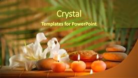  Presentation with spa stones leaves - Presentation design consisting of still life with stones candles background and a tawny brown colored foreground