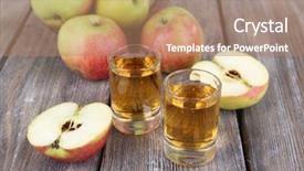  Presentation with apple wine - Cool new PPT theme with still life with tasty apple backdrop and a coral colored foreground