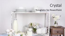  Presentation with dairy products - Presentation design with still life with tasty dairy products on table background and a white colored foreground