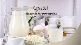  Presentation with dairy - Beautiful slide set featuring still life with tasty dairy products on table backdrop and a light gray colored foreground