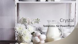  Presentation with dairy products - Cool new PPT layouts with still life with tasty dairy products on table backdrop and a light gray colored foreground