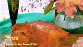  Presentation with chicken - Presentation theme having still-life-with-the-chicken background and a red colored foreground