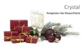  Presentation with year still life christmas - Presentation design featuring still-life-with-two-champagne background and a white colored foreground