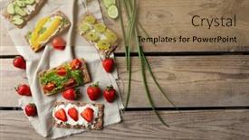  Presentation with vegetarian - Theme having still life with vegetarian sandwiches on wooden table background and a coral colored foreground