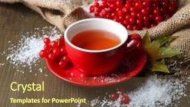  Presentation with detox green smoothies still life - Audience pleasing presentation design consisting of still life with viburnum tea backdrop and a  colored foreground