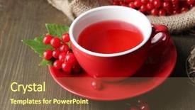  Presentation with tea - Slides having still life with viburnum tea background and a violet colored foreground