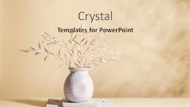  Presentation with flowers vase - PPT theme having still-life-with-white-dried background and a lemonade colored foreground