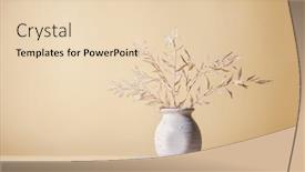  Presentation with flowers vase - Presentation theme having still-life-with-white-dried background and a lemonade colored foreground