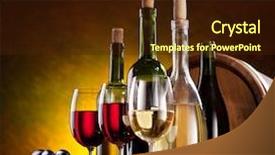  Presentation with barrels - Beautiful PPT layouts featuring still life with wine bottles backdrop and a tawny brown colored foreground