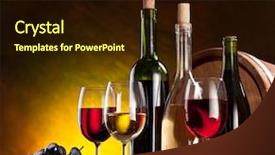  Presentation with barrels - Beautiful slides featuring life with wine bottles glasses backdrop and a wine colored foreground
