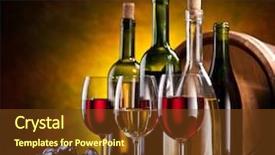  Presentation with barrels - Slides enhanced with still life with wine bottles background and a tawny brown colored foreground