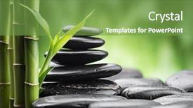  Presentation with zen stones - Theme enhanced with still life with zen basalt background and a seafoam green colored foreground
