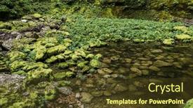  Presentation with jura - PPT theme enhanced with still-water-and-stones-covered background and a tawny brown colored foreground
