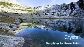  Presentation with reflection - Presentation theme having still waters - alpine lake reflection - retezat background and a ocean colored foreground