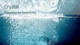  Presentation with water drop - Presentation theme having still waters - blue water drop for background background and a  colored foreground