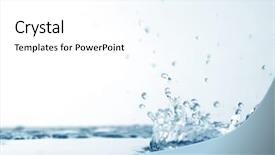  Presentation with gravity rain blue water drop splash - Cool new presentation design with still waters - blue water splash nature background backdrop and a white colored foreground