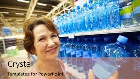  Presentation with pure water - Amazing theme having still waters - image of mature customer holds backdrop and a coral colored foreground