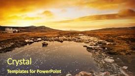  Presentation with winter scene - Cool new PPT theme with stillness storm - gorgeous winter scene backdrop and a tawny brown colored foreground