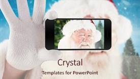  Presentation with mobile phone in woman hand - Amazing PPT theme having stillness storm - hand holding mobile phone backdrop and a  colored foreground