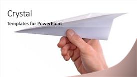  Presentation with paper boat children play - Amazing slides having stimulus - hand throwing paper plane isolated backdrop and a white colored foreground