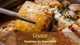  Presentation with smell - Slide set consisting of stinky-tofu-hotpot background and a tawny brown colored foreground