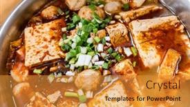  Presentation with smell - PPT theme with stinky-tofu-hotpot background and a gold colored foreground