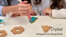  Presentation with christmas holiday gingerbread - Presentation enhanced with stips - christmas treats handmade cookies confection background and a lemonade colored foreground