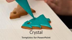  Presentation with christmas holiday gingerbread - Presentation having stips - christmas treats handmade cookies confection background and a lemonade colored foreground