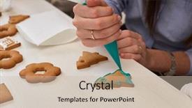  Presentation with christmas holiday gingerbread - Beautiful presentation theme featuring stips - christmas treats handmade cookies confection backdrop and a soft green colored foreground