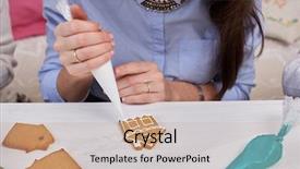  Presentation with baking cookies - Presentation theme featuring stips - christmas treats handmade cookies confection background and a coral colored foreground