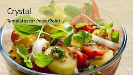  Presentation with potato - Presentation theme enhanced with stips - french potato salad background and a  colored foreground