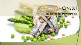  Presentation with bunch of green peas - PPT layouts consisting of stips - herring with green asparagus background and a  colored foreground
