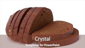  Presentation with bread - Presentation enhanced with stips - rye bread isolated on white background and a tawny brown colored foreground