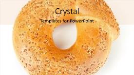  Presentation with bagel - PPT layouts featuring stips - tasty bagel with sesame seeds background and a yellow colored foreground