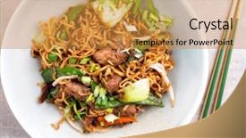  Presentation with mama - Slide set with stir-fried thai phat mama background and a gold colored foreground