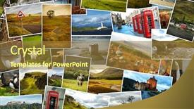 Presentation with scotland - PPT theme enhanced with stirling - collage of images from famous background and a gold colored foreground