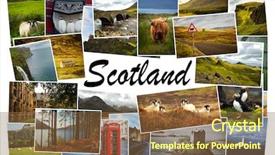  Presentation with scotland - Colorful PPT theme enhanced with stirling - collage of images from famous backdrop and a tawny brown colored foreground