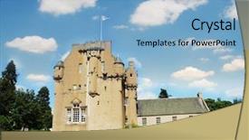  Presentation with scotland - Beautiful theme featuring stirling - crathes castle in scotland backdrop and a light blue colored foreground