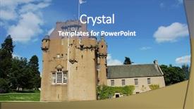  Presentation with castle - Theme having stirling - medieval scottish castle in bright background and a teal colored foreground