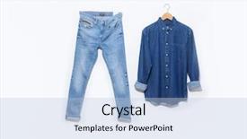  Presentation with long sleeve - Slide deck with stitching line - blue denim jean with long background and a light blue colored foreground