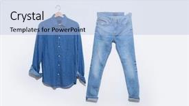  Presentation with long sleeve - Slide deck consisting of stitching line - blue denim jean with long background and a light blue colored foreground