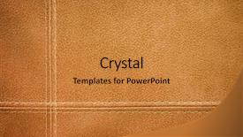  Presentation with brown leather - Audience pleasing PPT theme consisting of stitching line - brown leather background backdrop and a gold colored foreground