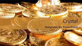  Presentation with gold - Slide set featuring penny stock - george v gold coins background and a gold colored foreground